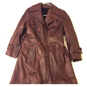Vintage Leather Trench Coat